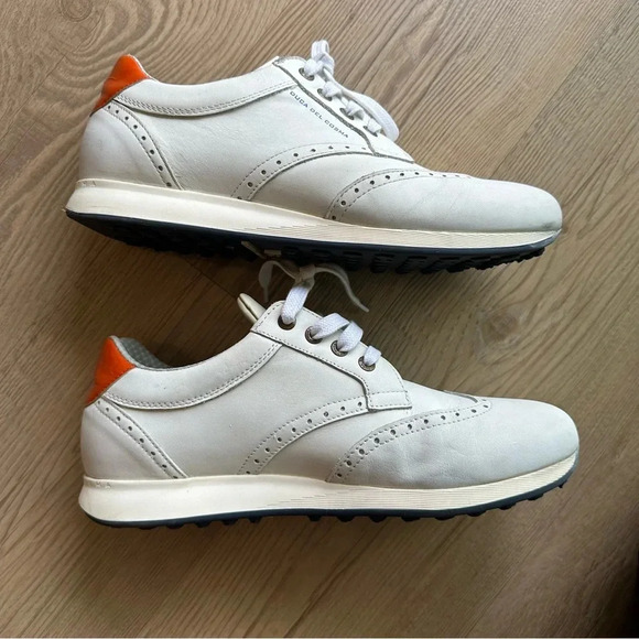 Duca Del Cosma La Spezia II - White/Orange size 10 golf shoe men’s - Picture 4 of 7